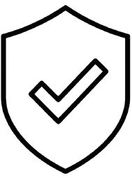 Shield with checkmark outline icon
