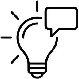 Lightbulb with speech bubble icon