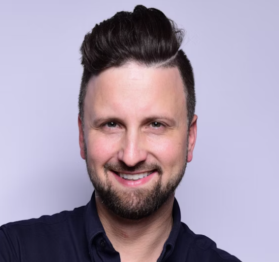 Smiling man short beard portrait